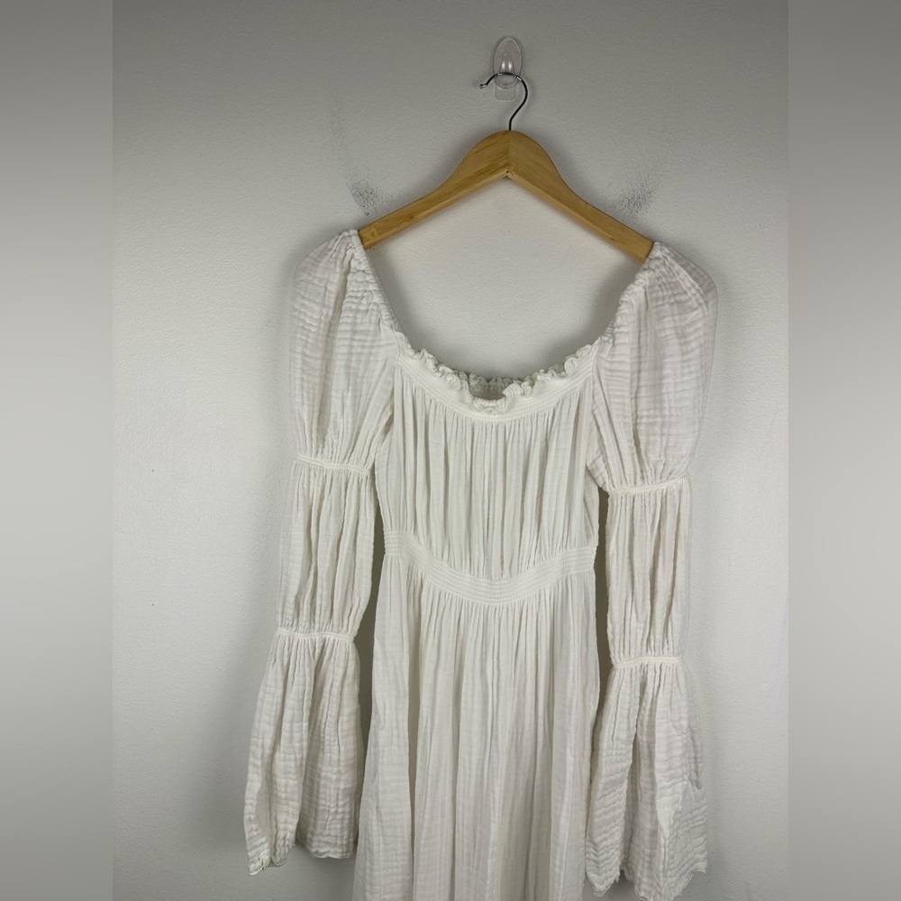 NOTHING FITS BUT Seine Maternity Gown Cotton Gauze Nursing Off Shoulder Sz S/M - Picture 10 of 12